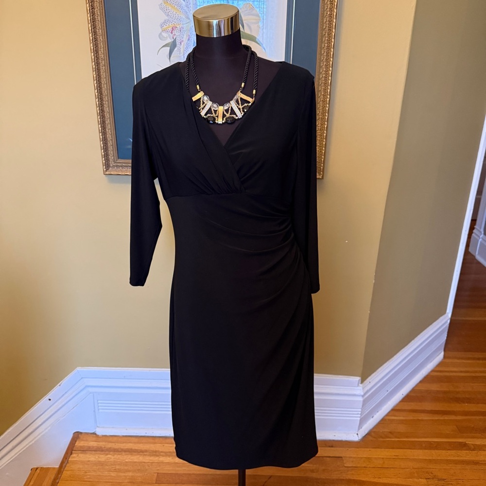 Chaps Black Long Sleeve Dress